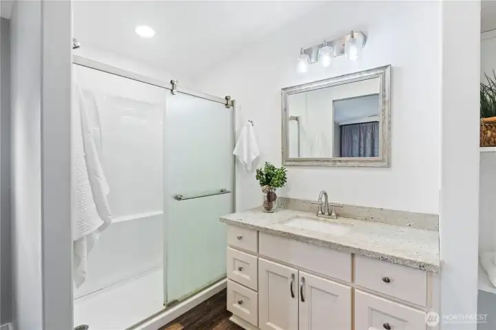 Large primary bathroom with walk-in shower
