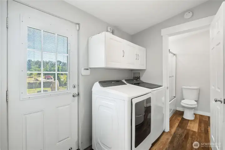 Mudroom with direct access to patio