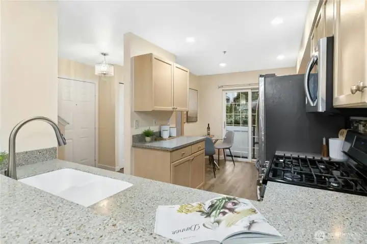 Wash up in the newly resurfaced kitchen sink. Wash up in the newly resurfaced kitchen sink.