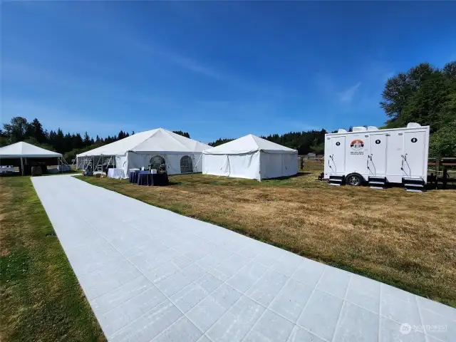 Wedding tent and flooring included
