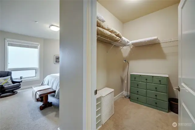 Spacious walk-in closet.