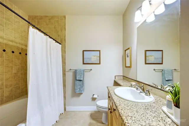 Primary ensuite bath, with soaking tub.