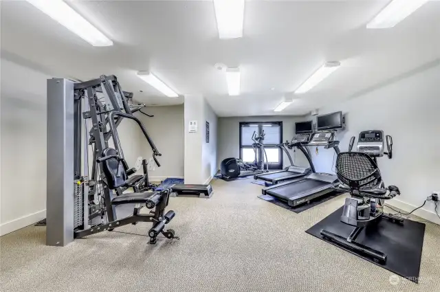 Exercise room conveniently located within the building