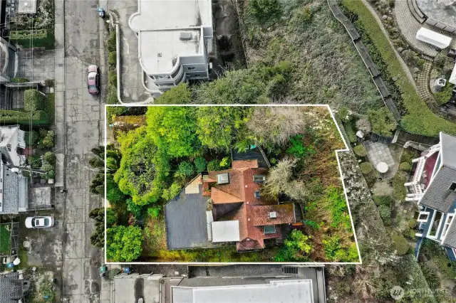 Aerial of lot sides/corners--Buyers to verify