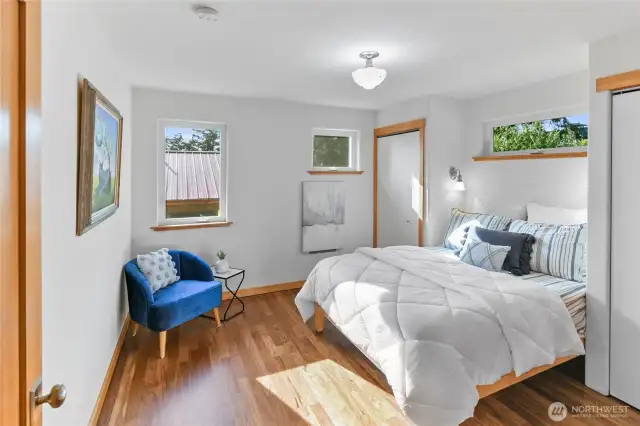 Bedroom on Main with Full Bath and walk in shower just across the way.