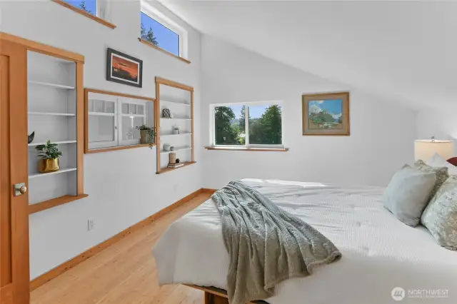 Master bedroom on the second level with walk through closet to master bath
