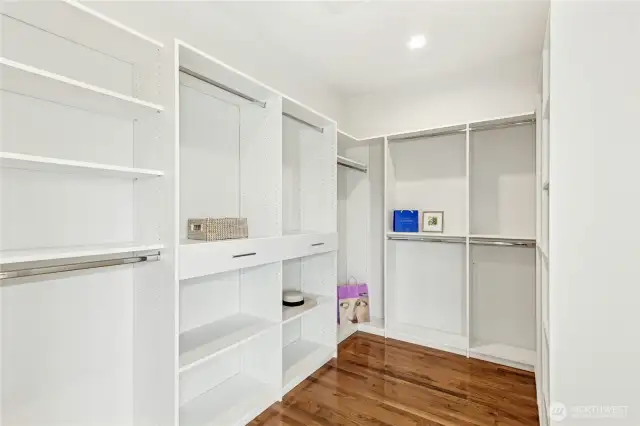 Fully outfitted primary closet