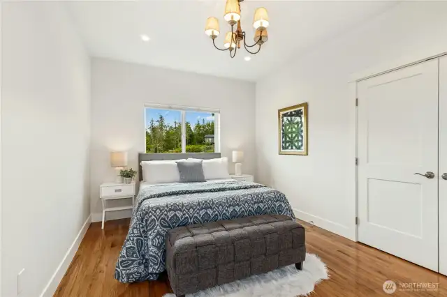 Second bedroom looks out onto fenced garden