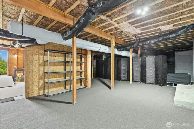 Part of the 864 sf basement.