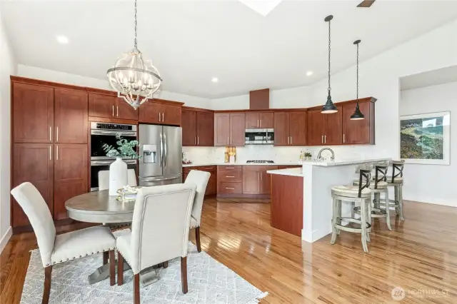 Dining room opens to kitchen