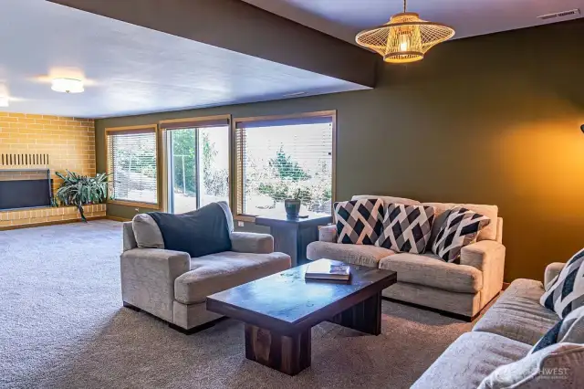 Expansive rec room downstairs