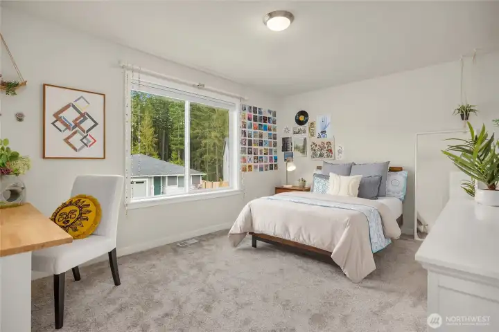 One of the upstairs bedrooms.