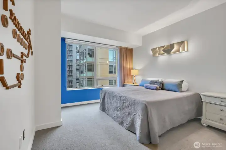 Looking into the primary bedroom. Lots of space!