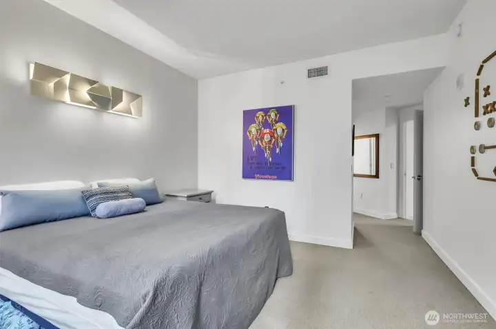 Looking from the window to the primary bedroom