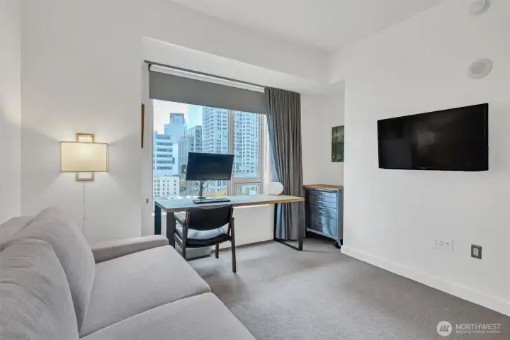 Shows the view from the 2nd bedroom.