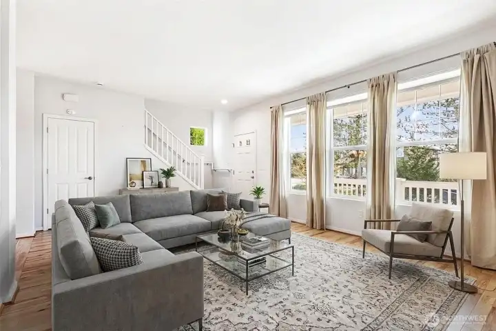 Virtually staged living room