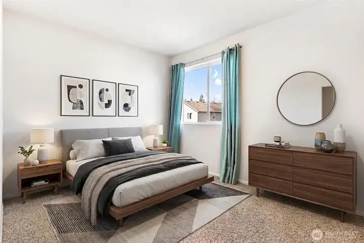 Virtually staged bedroom 2