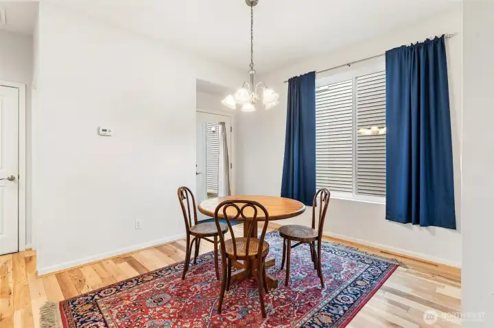 Dining room and door to the back porch