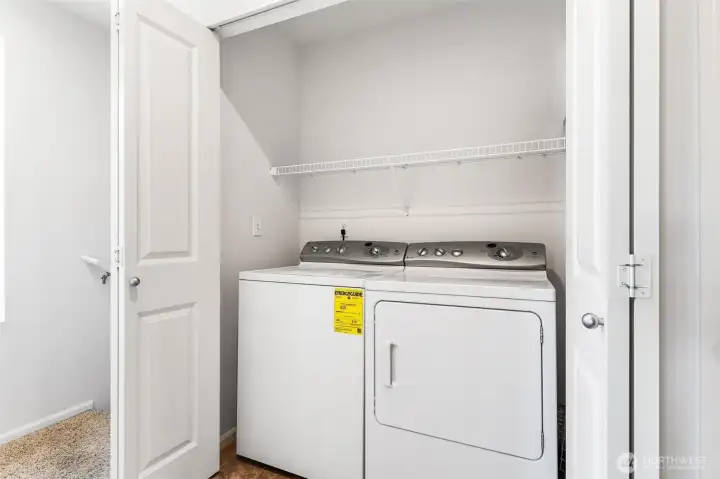 Washer and dryer upstairs