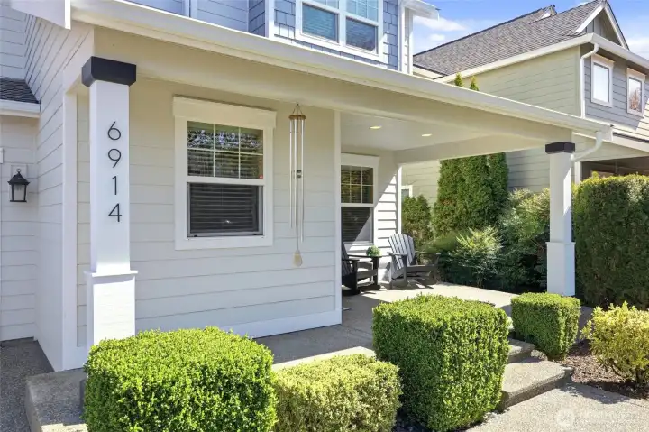 The modern elements are seen even before entering the home.