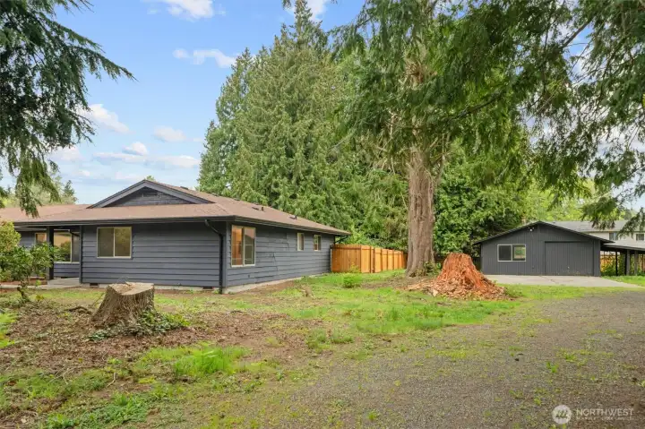 Gated Entrance to detached shop