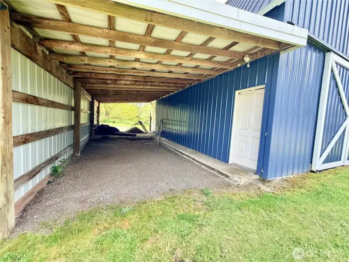 Left lean-to on barn.