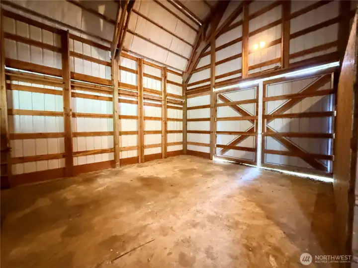 Inside the barn