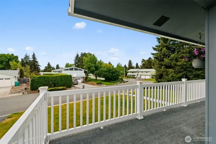 Wrap around deck off of dining room.