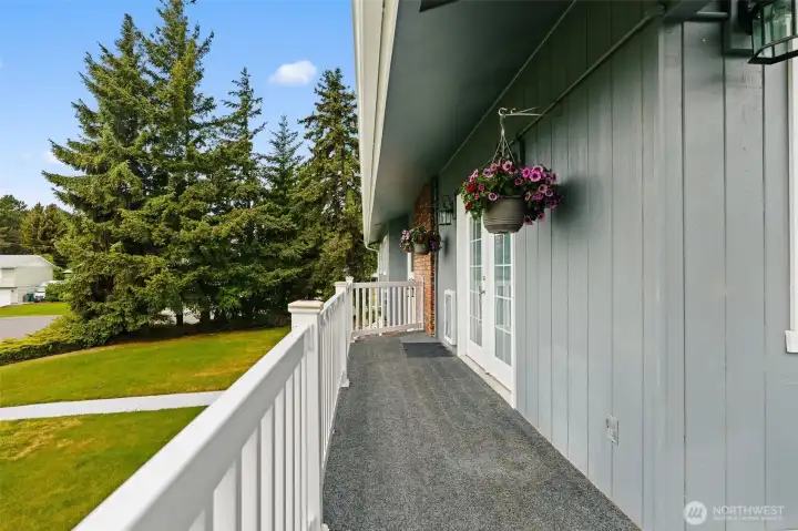 Wrap around deck off of dining room.