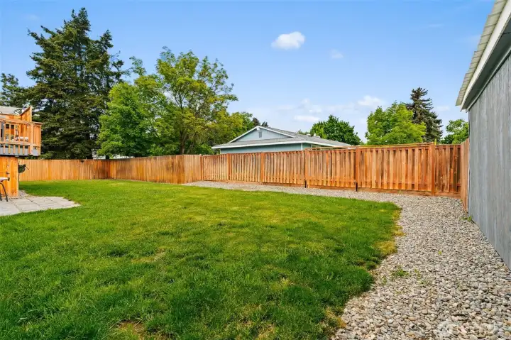 Spacious backyard.
