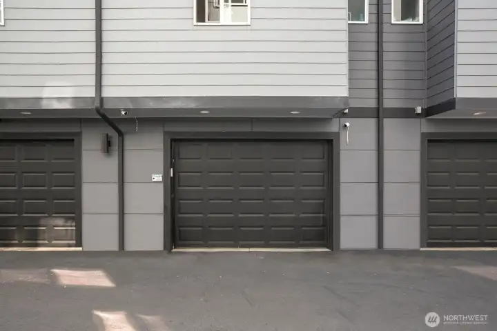 Don't worry about parking! Single car garage with room for storage.