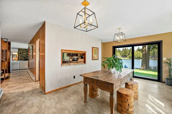 dinking room off kitchen with additional patio access