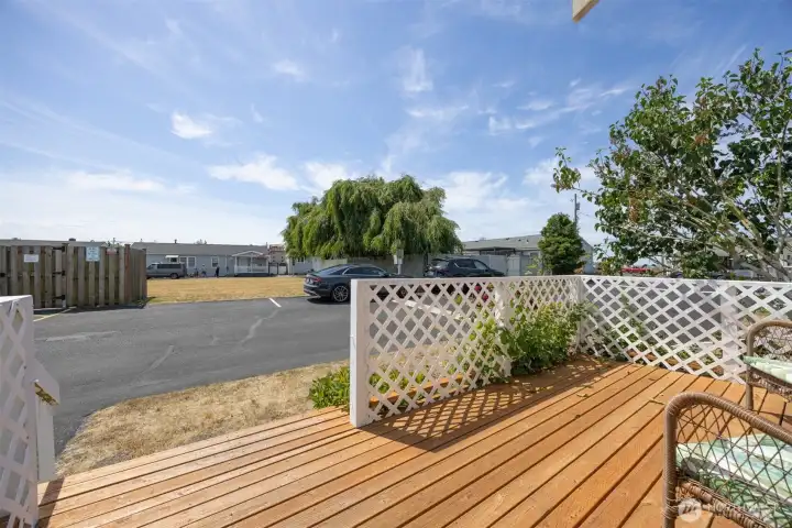 View off deck towards common area.