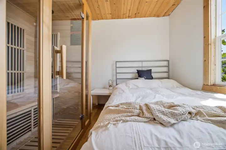 Bedroom #2 has a infra red sauna that can stay.