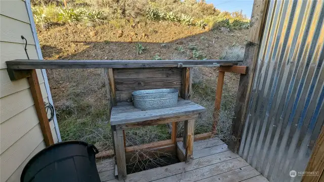 Nice wash basin outside.