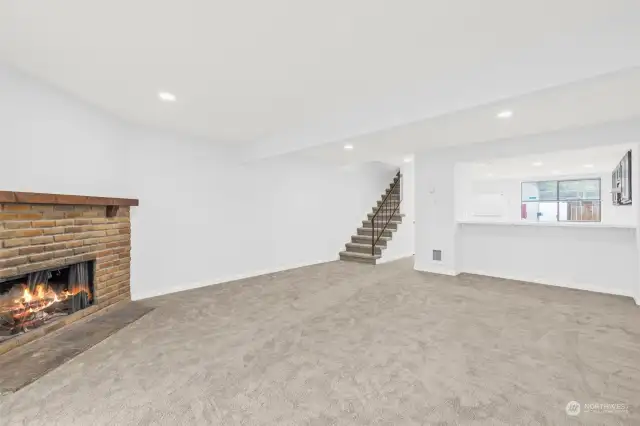 Looking towards the kitchen and entry areas.