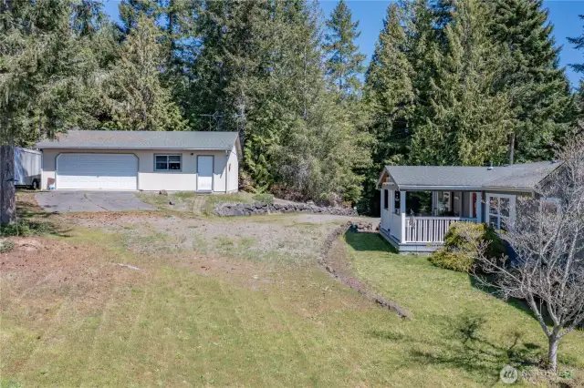View of house and garage