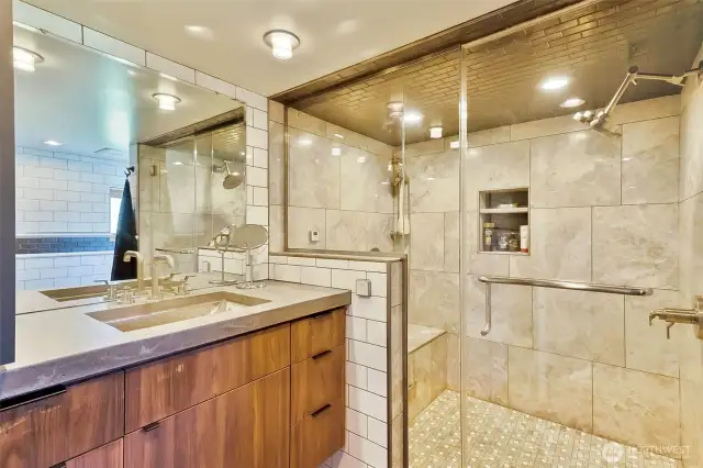 Stem dual shower heads & heated floors