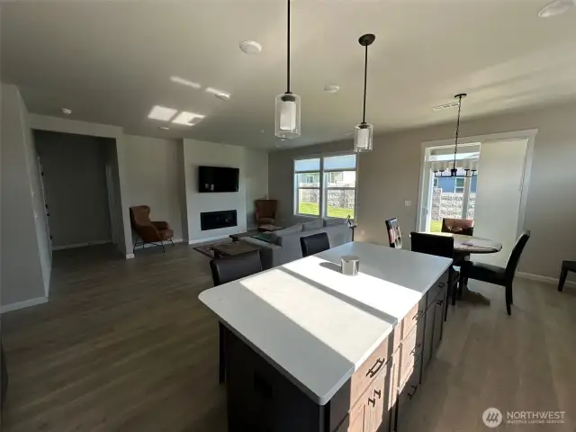 Kitchen, Living Room & Dining Room