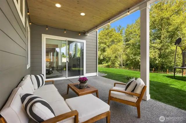 The covered back patio area extends your living space.