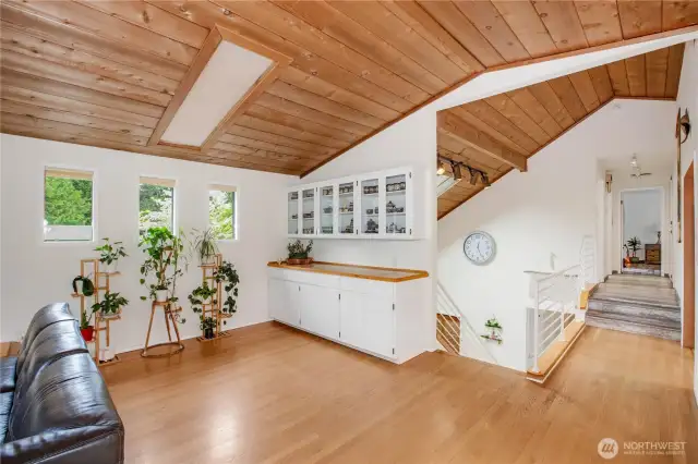 Just off to the right is additional counter space and storage.