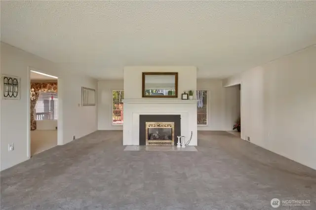 gas fireplace in living room