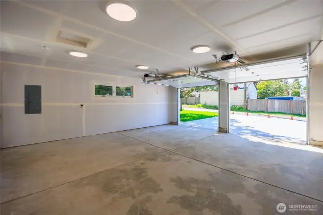 Oversized 2-car garage.