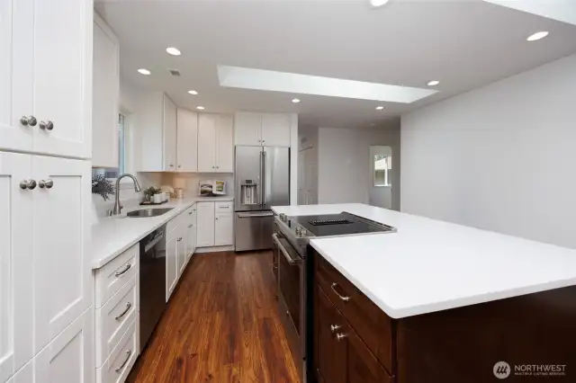 High-end appliances include Cafe refrigerator, & a Bosch dishwasher.