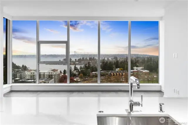 Sweeping views across Bellevue Park and Meydenbauer Bay