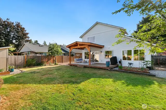 Large backyard with plenty of room to spread out and enjoy!
