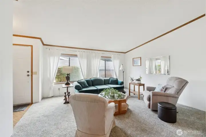Vaulted ceilings in main living areas