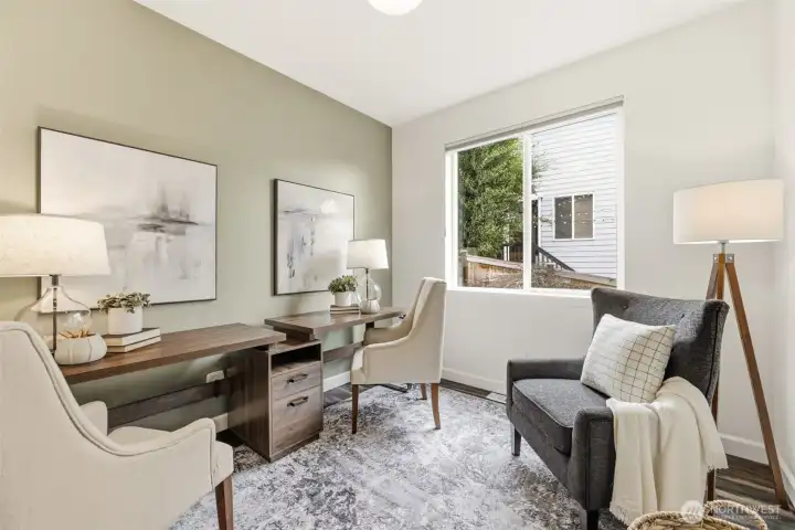 Main floor bedroom makes for a great office or guest bedroom