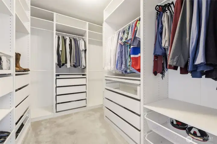 Newly installed closet system for functional storage