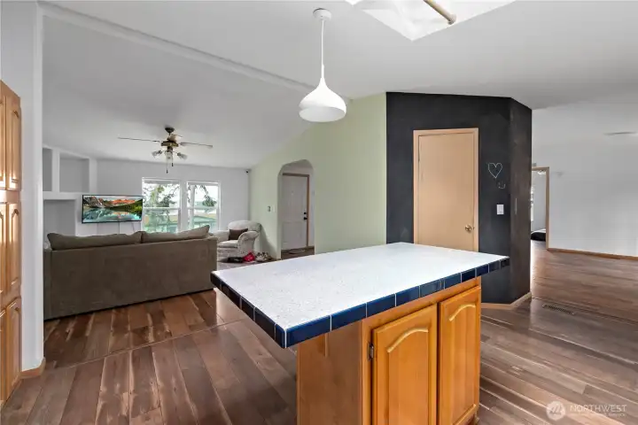 Kitchen opens to Great room and dining room